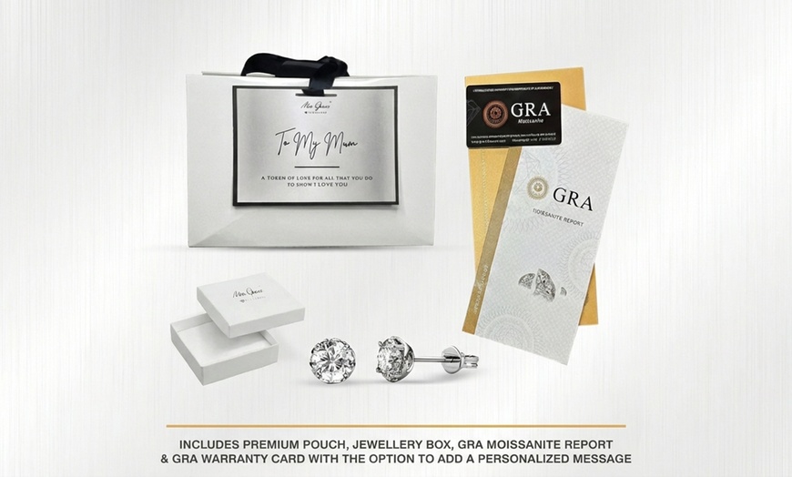 Image 6: MGJ™ 0.5ct Moissanite Stud Earrings, D Color and VVS1 Clarity