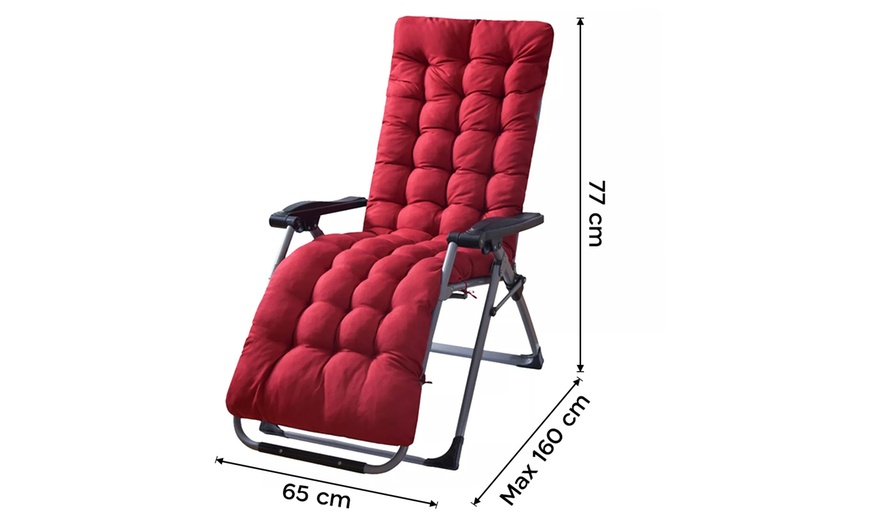 Image 3: Chaise pliante avec coussin et dossier inclinable