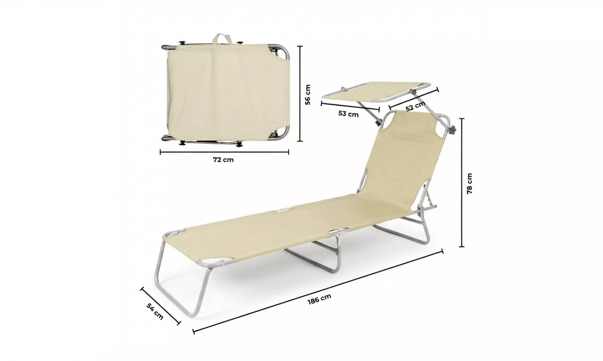 Lot de 2 chaises longues "Santa Fe" avec parasol