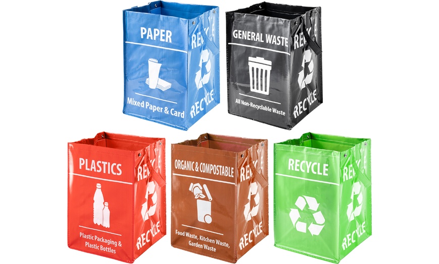 Image 9: Five Packs of Heavy-Duty Recycling Sorting Bags 