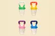 3 Pack Baby Food Feeder Fruit Silicone Nipple Teething Toy Soother Pacifier - Second Medium