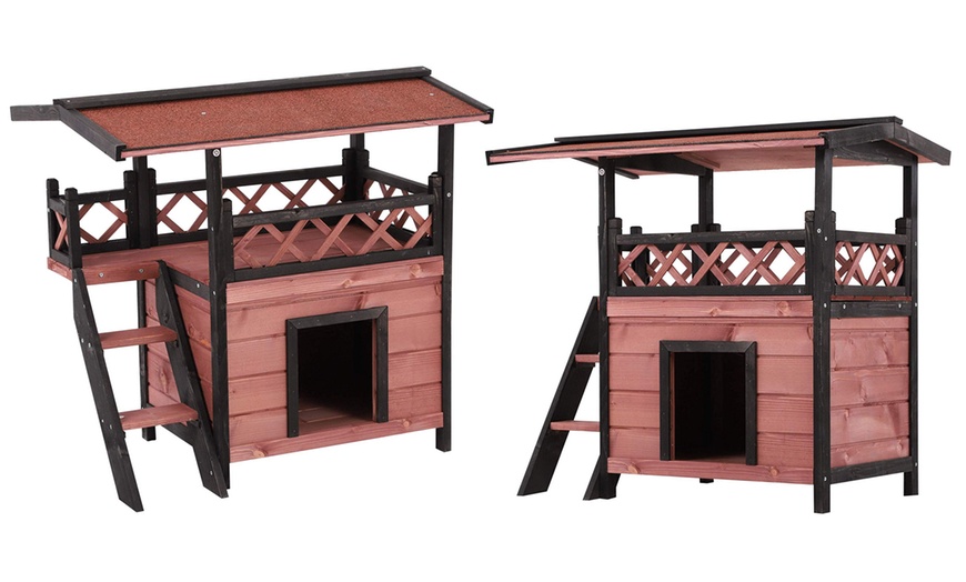 Image 7: PawHut Pet Outdoor Wooden House