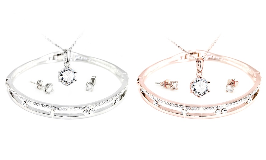 Image 1: Three-Piece Capella Jewellery Set Made with Crystals from Swarovski®