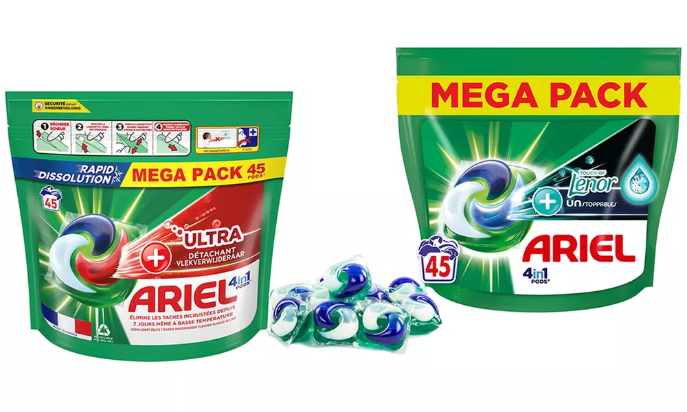 45, 90 of 180 Ariel All in One Ultra of Touch Lenor wasmiddelpods