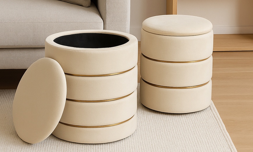 Image 1: Coppia di pouf Romeo e Giulietta