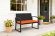 Outsunny 2-Seater Rattan-Effect Garden Bench with Cushioned Seat and Steel Frame - Image 3