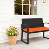 Image 3: Outsunny 2-Seater Rattan-Effect Garden Bench with Cushioned Seat