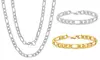 Men's Choice of Stainless Steel Figaro Necklace or Figaro Chain And Bracelet Set