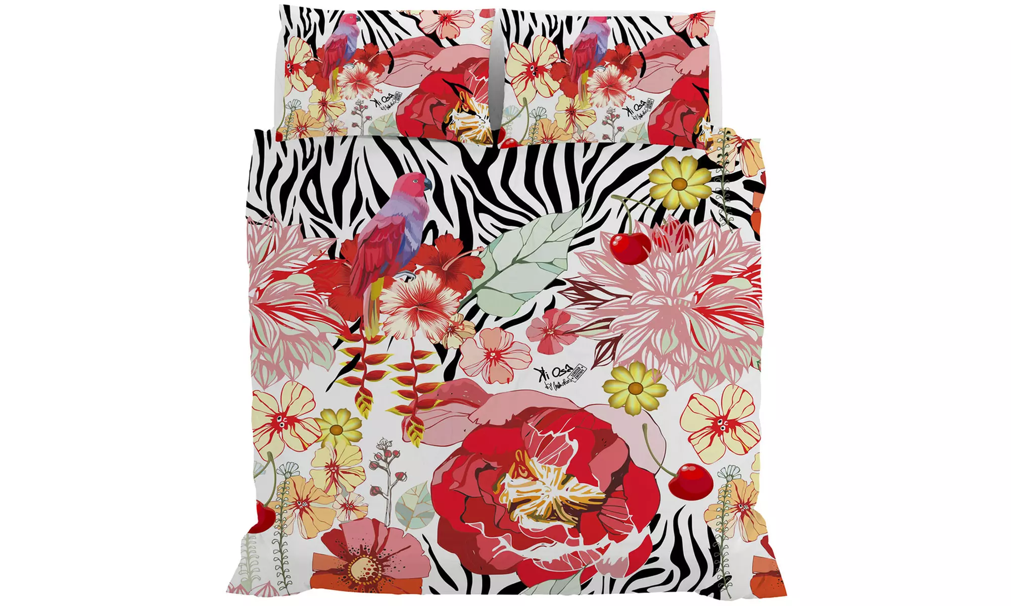 Parure copripiumino Kiosa in stampa digitale