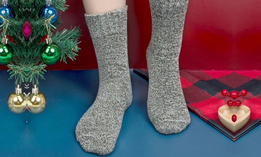 Image 7: 5 Pack Winter Warm Knit Socks