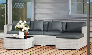 Outsunny Rattan-Effect Sofa Set, with a Coffee Table Outsunny Rattan-Effect Sofa Set, with a Coffee Table