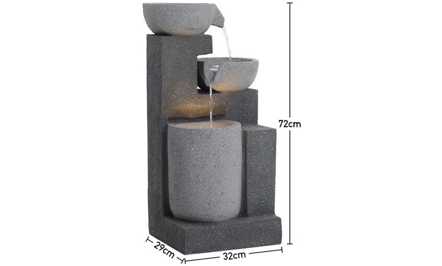 Image 5: Outdoor Multi-Tier Ceramic LED Fountain Water Feature