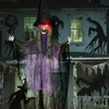 Image 26: Outsunny Voice Activated Halloween Animatronics Witch