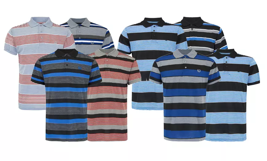 Image 1: Set van polo's met strepen