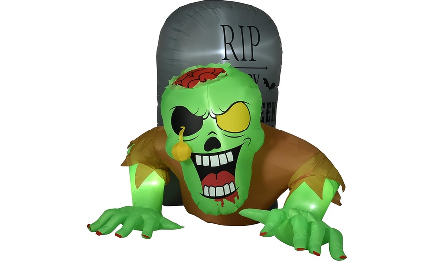 Image 38: HomCom Halloween Inflatable Decorations, Ghosts and Skeletons