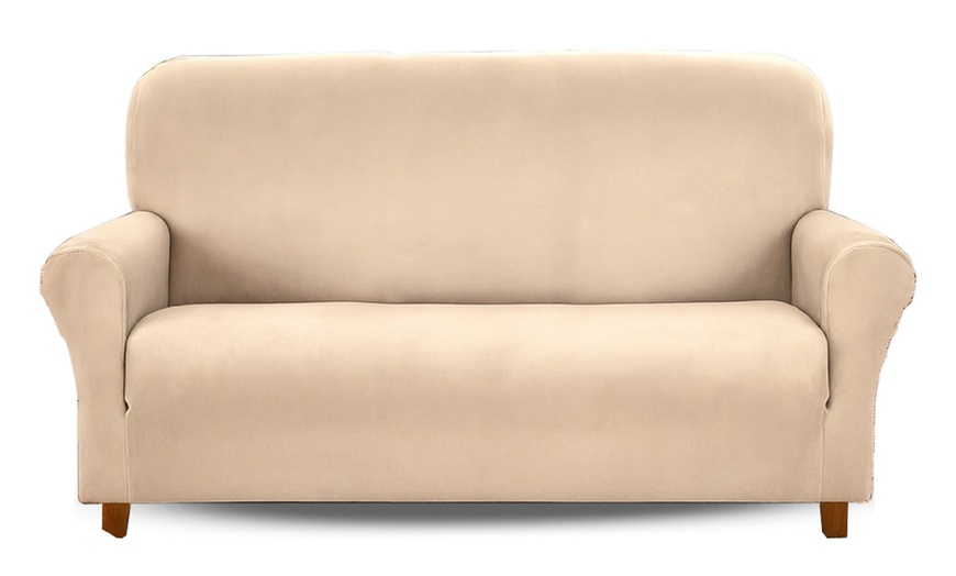 Image 6: Housse de fauteuil ou de canapé en velours DANKOV