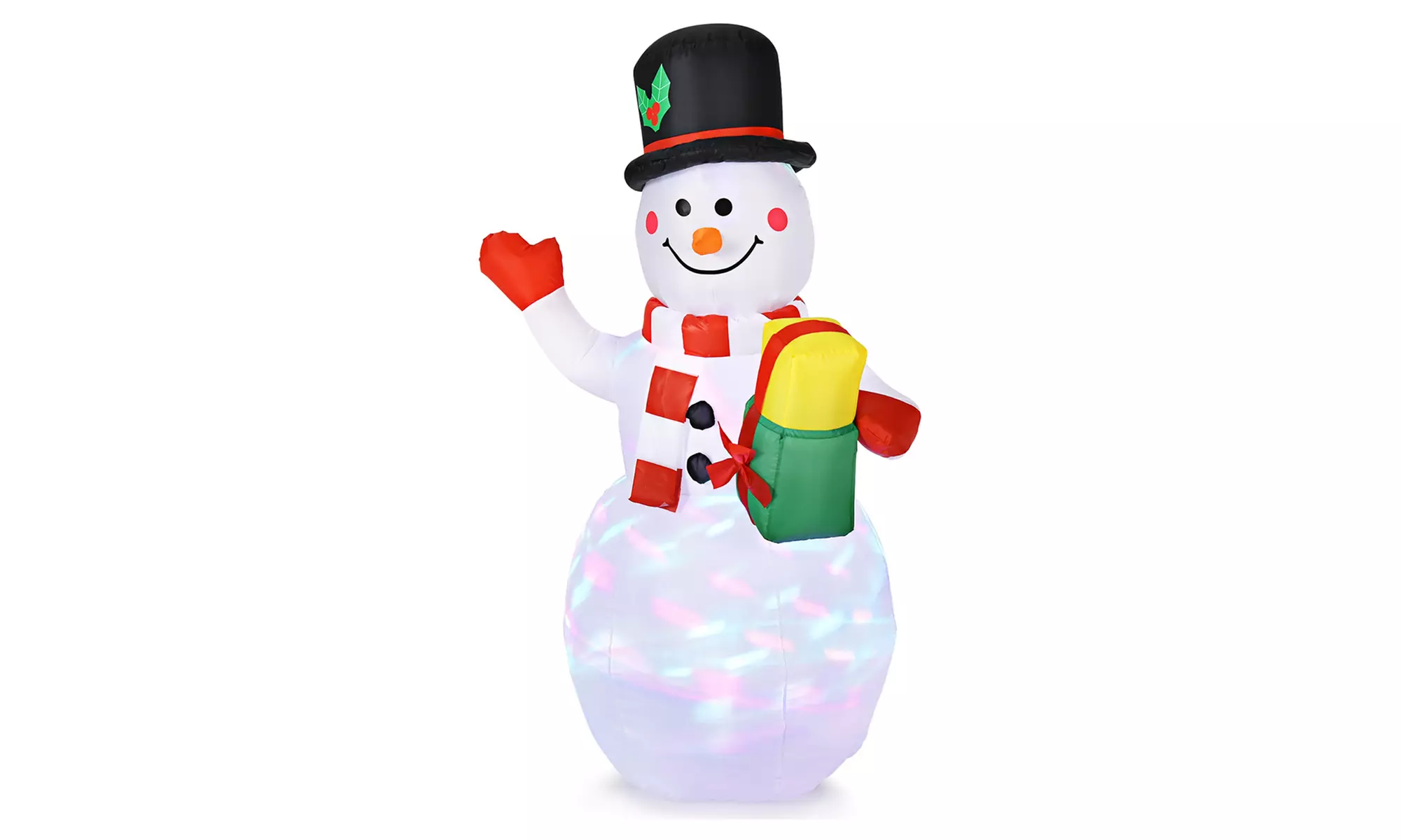 5 FT Tall Snowman Inflatable Blow up Inflatable w/Built-in Colorful LED Lights
