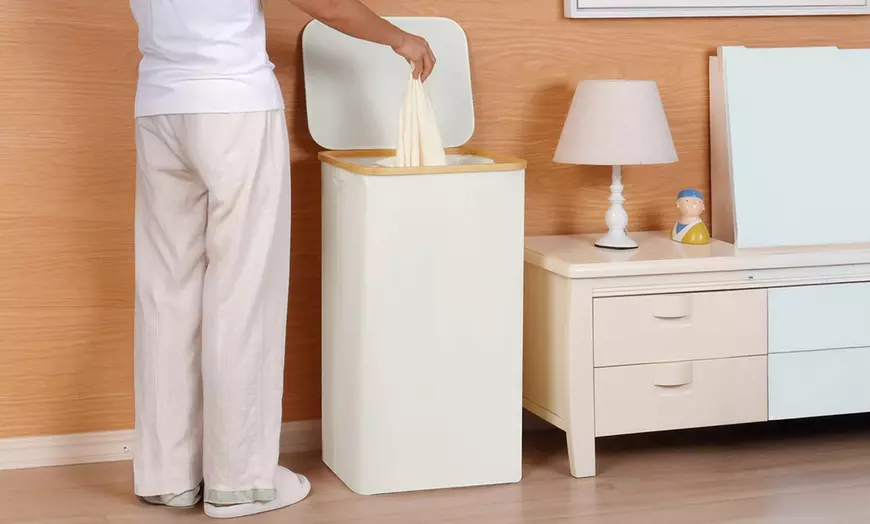 Image 1: Cesto para la colada con bolsa interior y diseño plegable