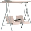 Image 5: Outsunny Two-Seater Garden Swing Chair in Beige or Black
