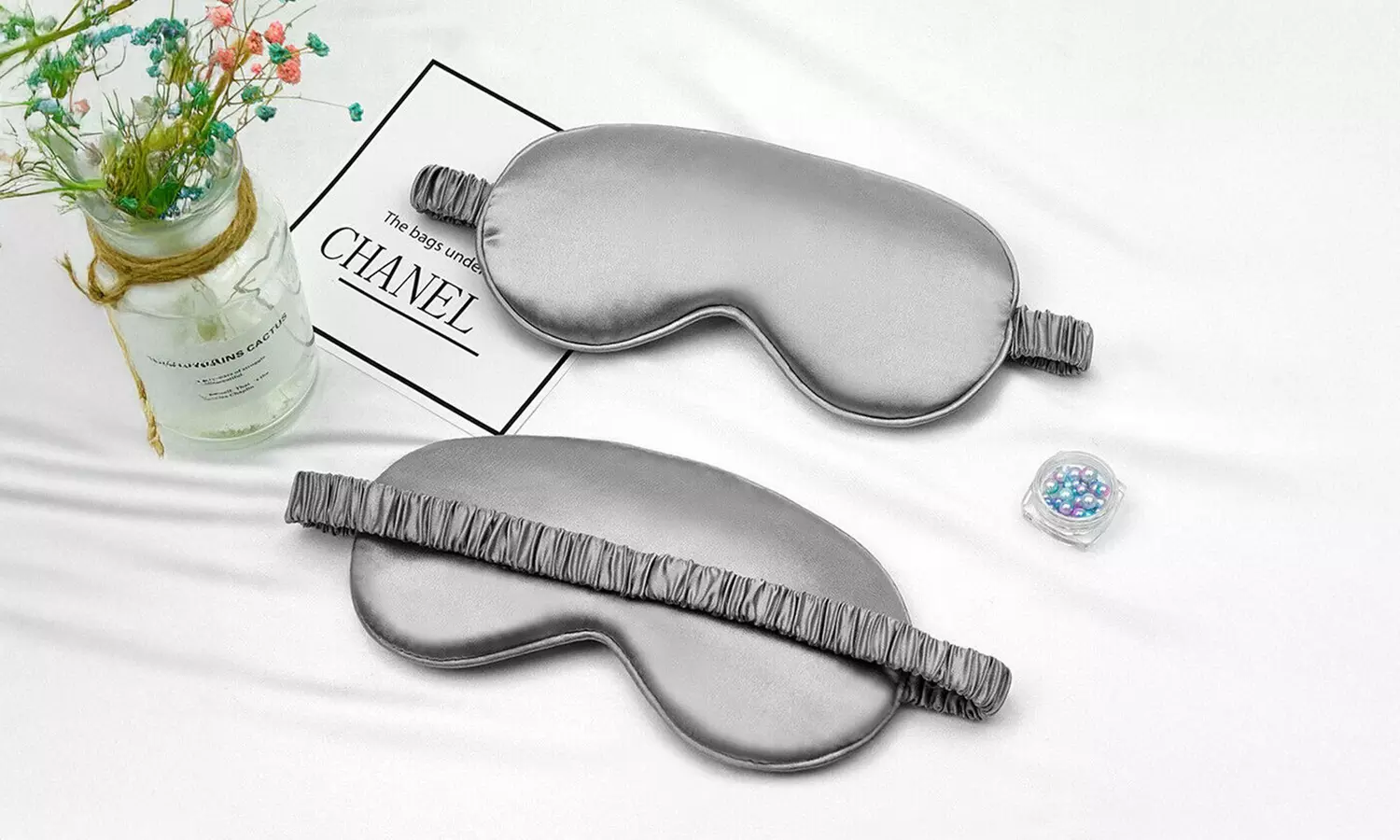 Double-sided Satin Silky travel Sleep Eye Mask Cover Padded Blindfold Smooth