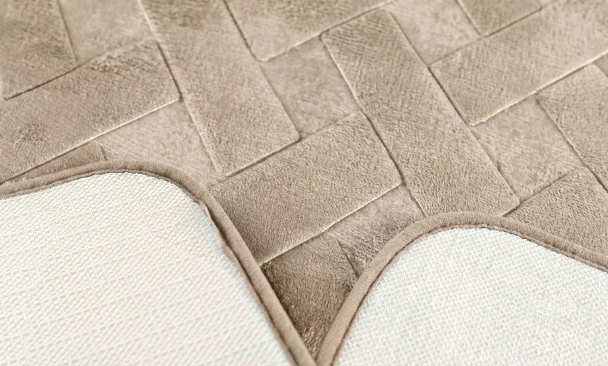 Image 11: Set di 3 tappeti bagno memory antiscivolo