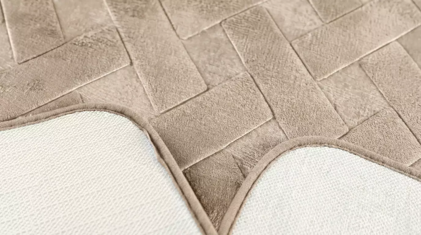 Set di 3 tappeti bagno memory antiscivolo