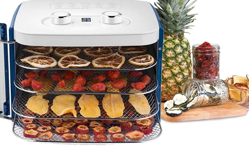 Image 9: TODO 400W Food Dehydrator Stainless Steel Interior in Navy or White
