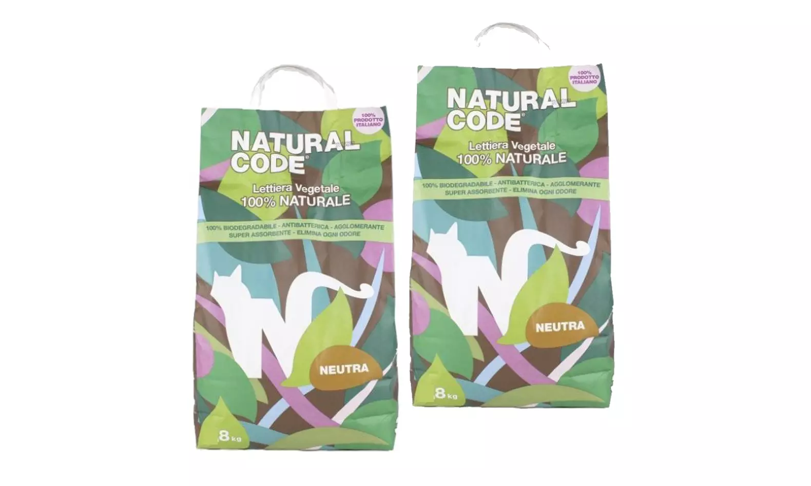 Lettiera per gatti in sacchetto bentonite o vegetale Natural Code