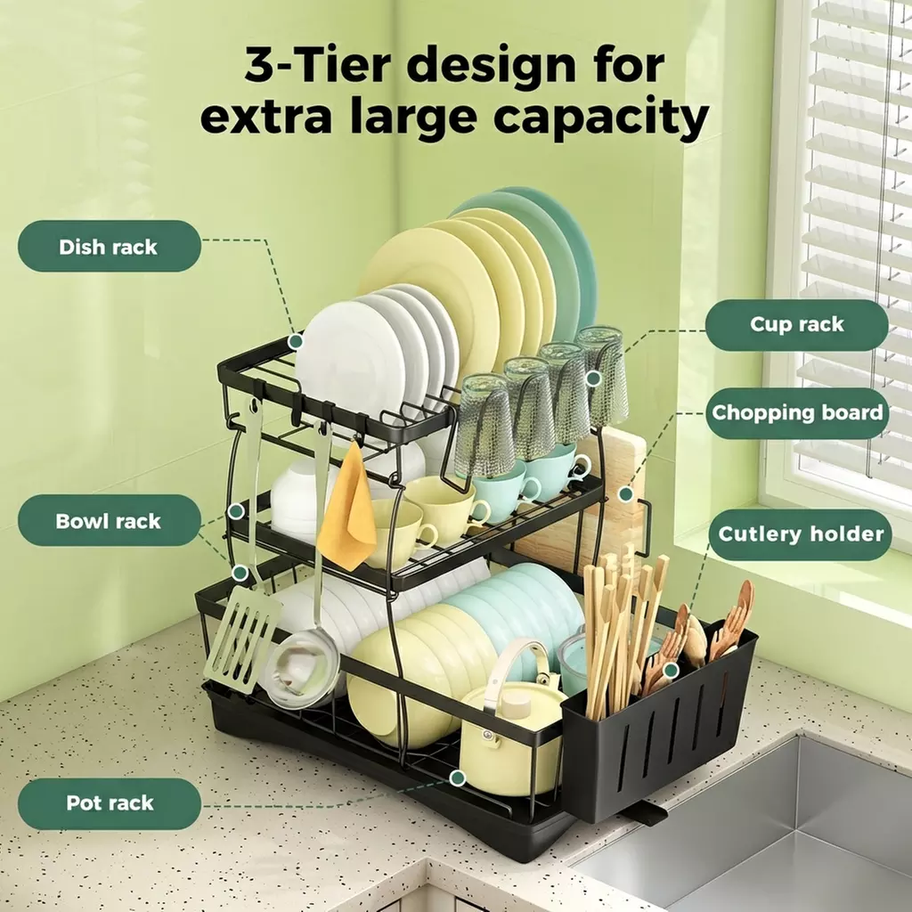 Toque Premium Rust-Resistant Kitchen Dish Drying Racks