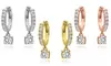 Crystal Huggie Hoop Drop Earrings Made With Crystals From Swarovski
