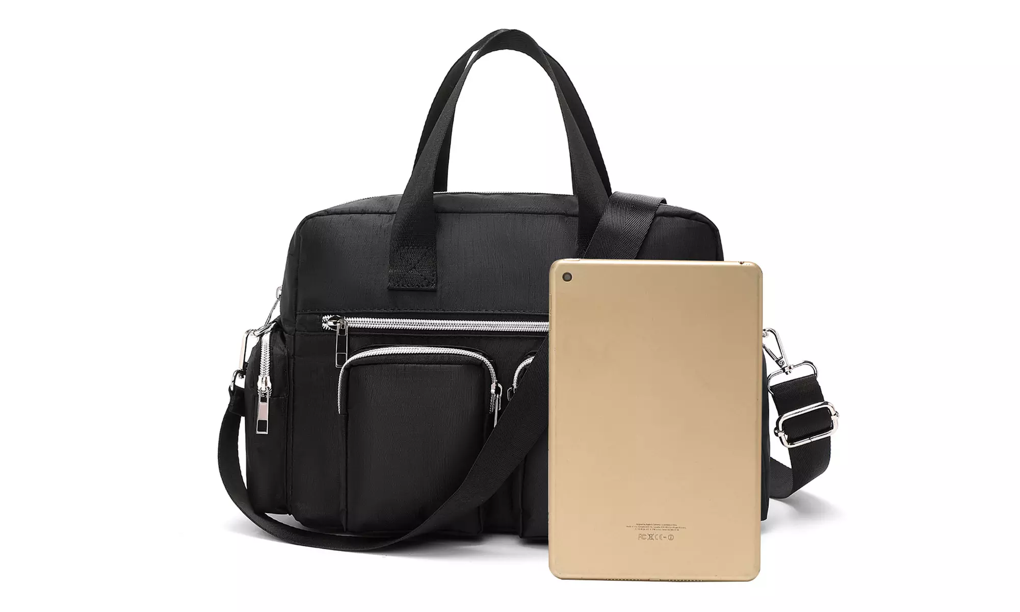 Multi-Pocket Crossbody Tote Bag