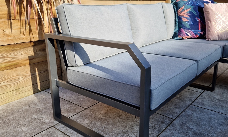 Image 5: Havana 6-Seater Corner Sofa Dining Set with Water-Resistant Cushions