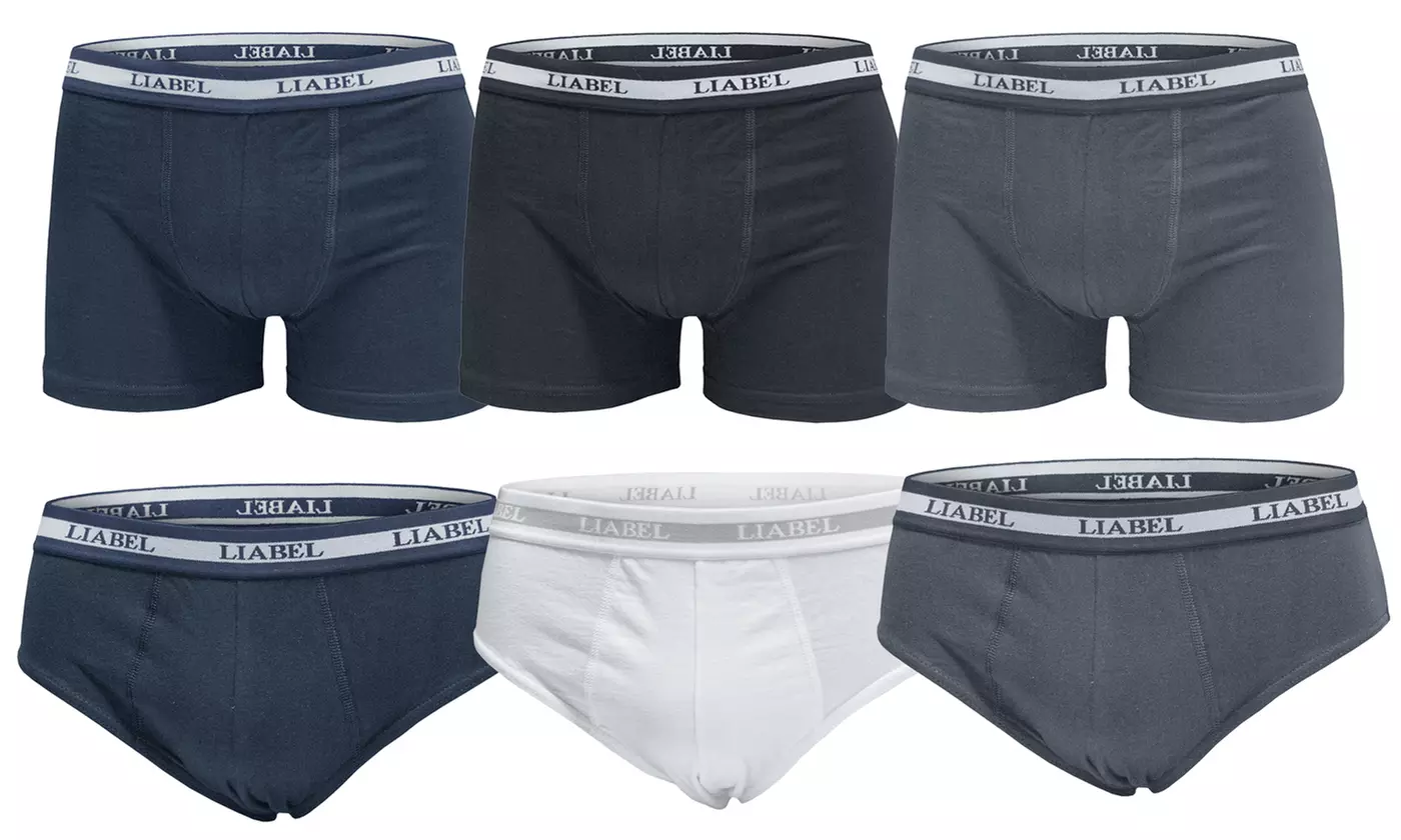 Lot de 6 sous-vêtements pour hommes en coton élastique Liabel