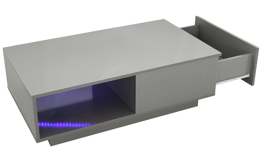 Image 29: High Gloss LED Coffee and Side Table Range