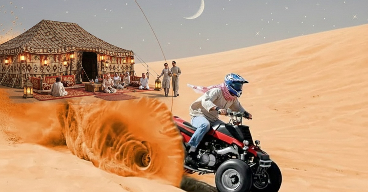 Vip Desert Safari & 30-min Quad Bike (home/Hotel Pickup) For 1, 2 Or 6 Vip Desert Safari & 30-min Quad Bike (home/Hotel Pickup) For 1, 2 Or 6