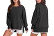 Sweatshirt ample avec fente latérale pour femme, taille et coloris au choix - Image 3