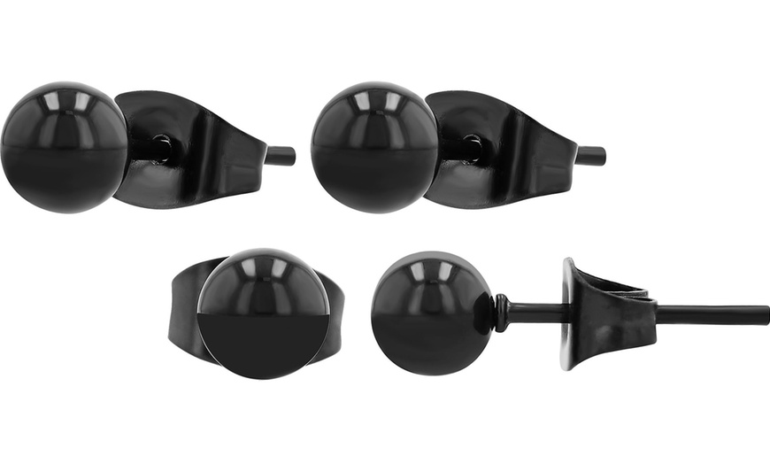 Image 25: Pendientes elegantes de acero inoxidable tipo botón