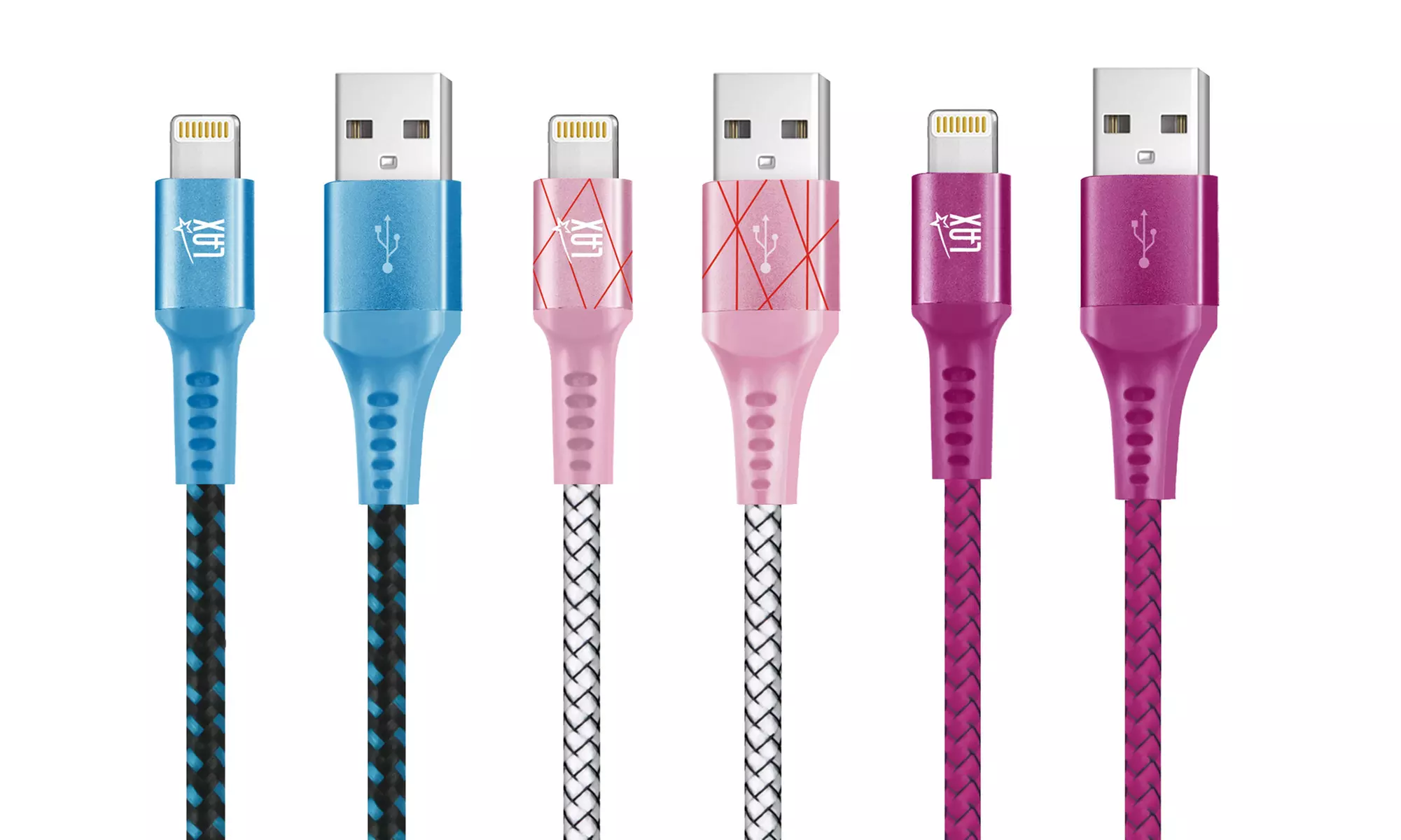LAX Apple-Certified Braided Lightning Cable for iPhone & iPad (4ft or 6ft)