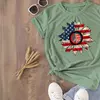 USA Flag Sunflower Peace Sign - Sage