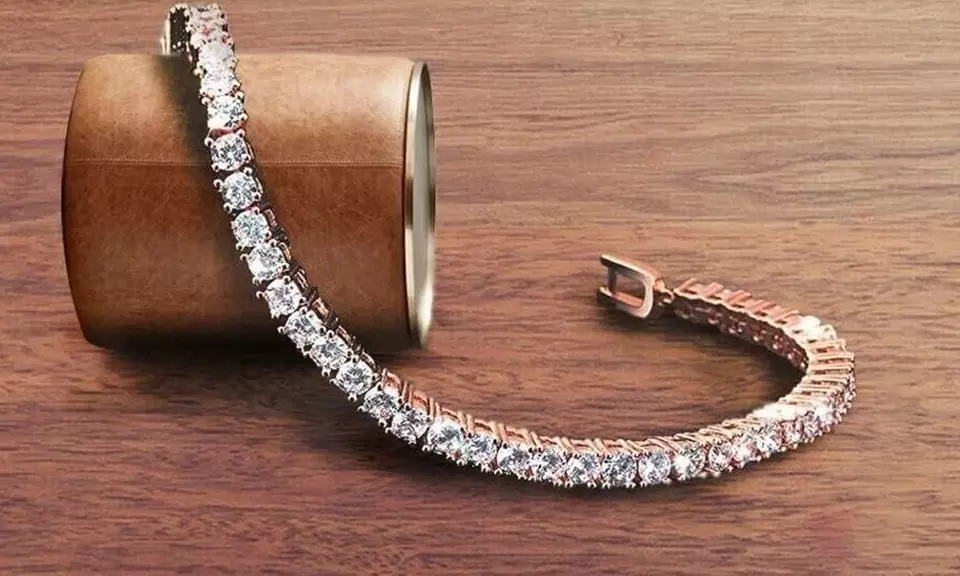 Round Cut Tennis Bracelet Made With Crystals From Swarovski Multiple Options