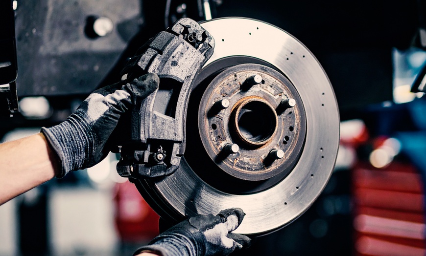 Image 1:  Front Brake Pad Replacement Plus Complimentary Brake Fluid and More