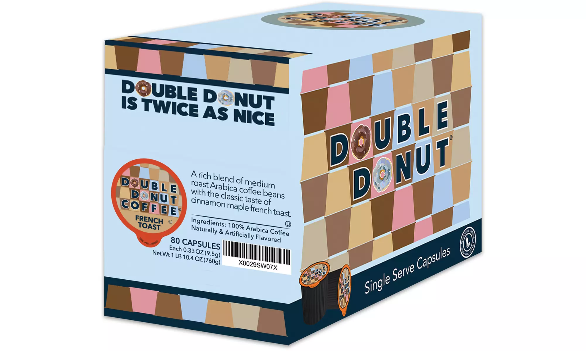 Double Donut French Toast Coffee for all Keurig K-Cup Brewers, 24 or 80 Count - Second Medium