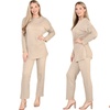 Image 6: Want Clothing Ribbed 2-Piece Wide Leg Loungewear Suit