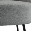 Image 5: Upholstered Teddy Fur Barrel Accent Chair with Black Metal Legs