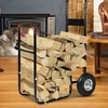 Image 1: Firewood Carrier Log Wood Mover Hauler Fire Rack Caddy Cart Dolly Rolling