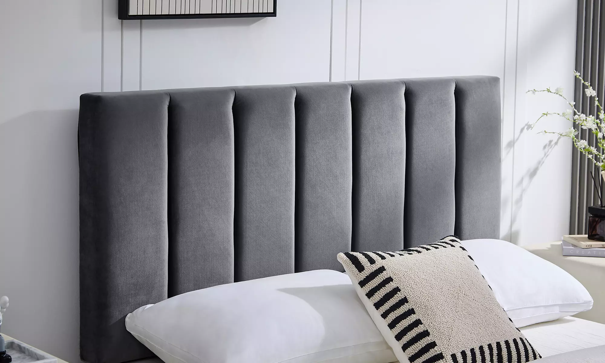 Ottoman Storage Bed Frame with Tufted Headboard