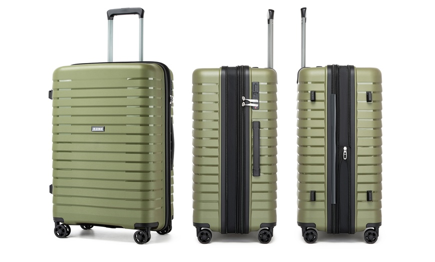 Image 13: 1x oder 2x Kono Hartschalen-Reisekoffer mit Getränkehalter