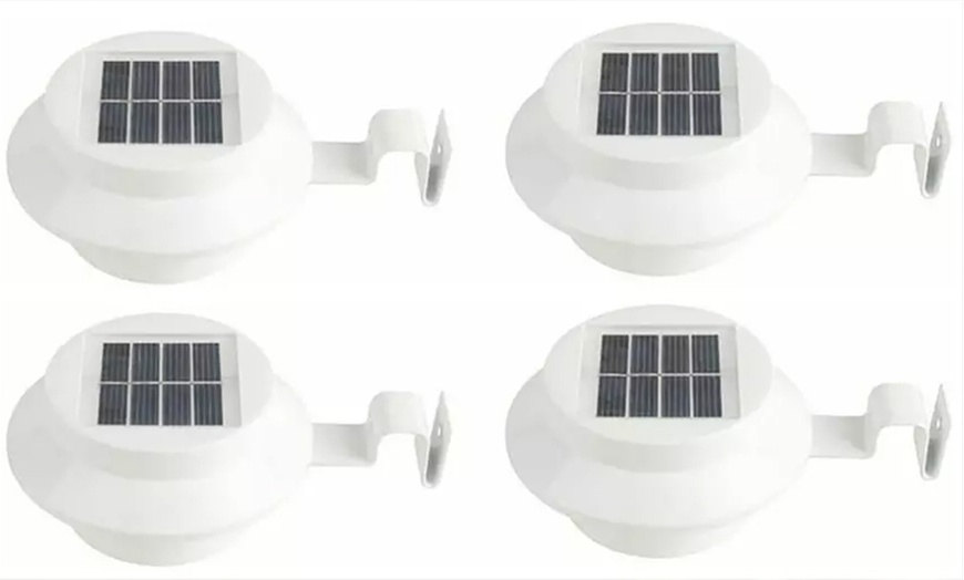 Image 12: Brighten Your Space: 2, 4, or 8 Solar Fence Gutter Lights: White/Black