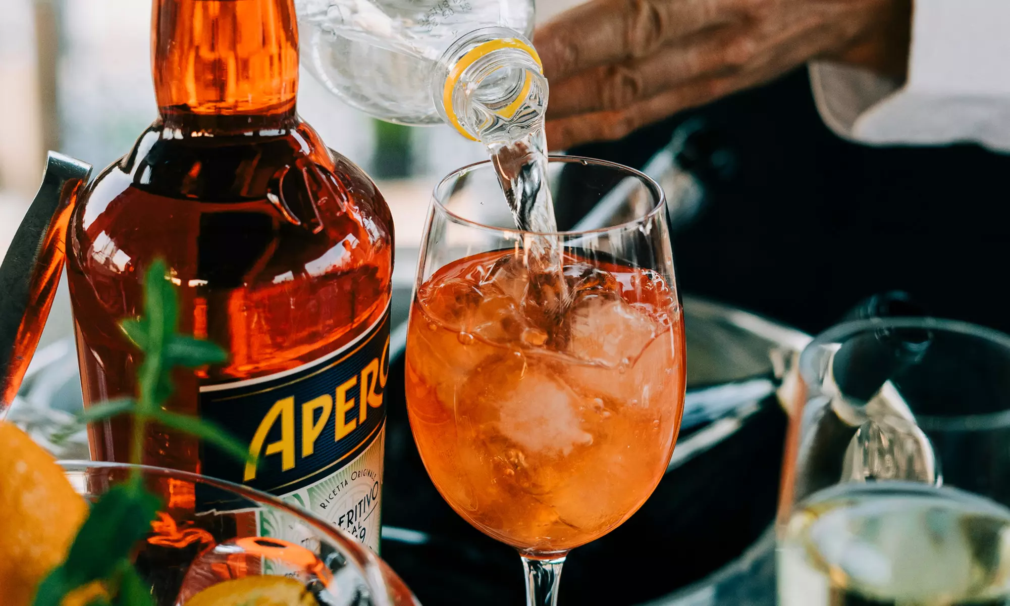 Focaccias italianas con Aperol o limoncello spritz