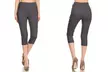 Women's High Waist Capris Pants Pull-On Stretchy Cropped Jeggings Size S-3XL - Second Medium